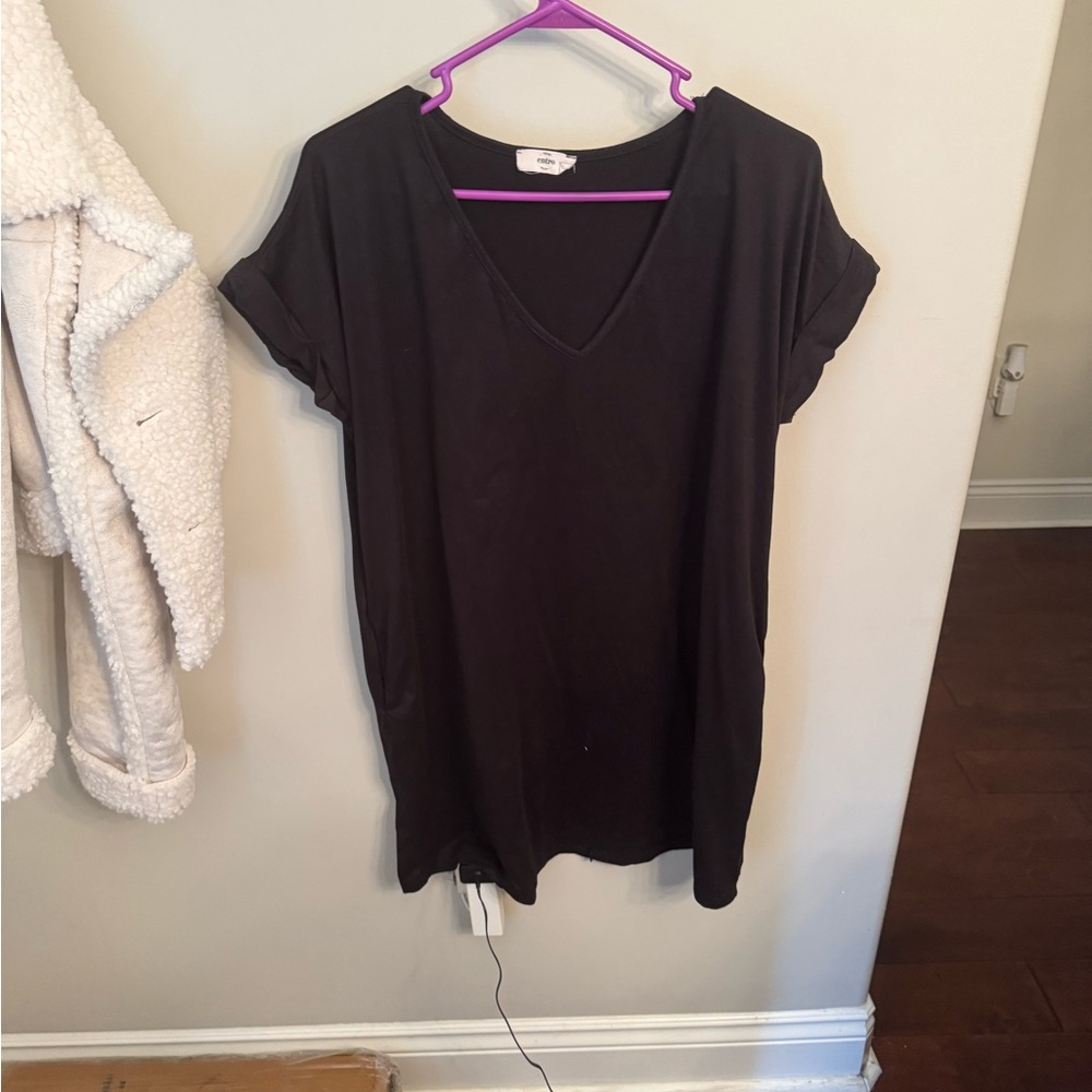 Classic Black V-Neck Women's Top
